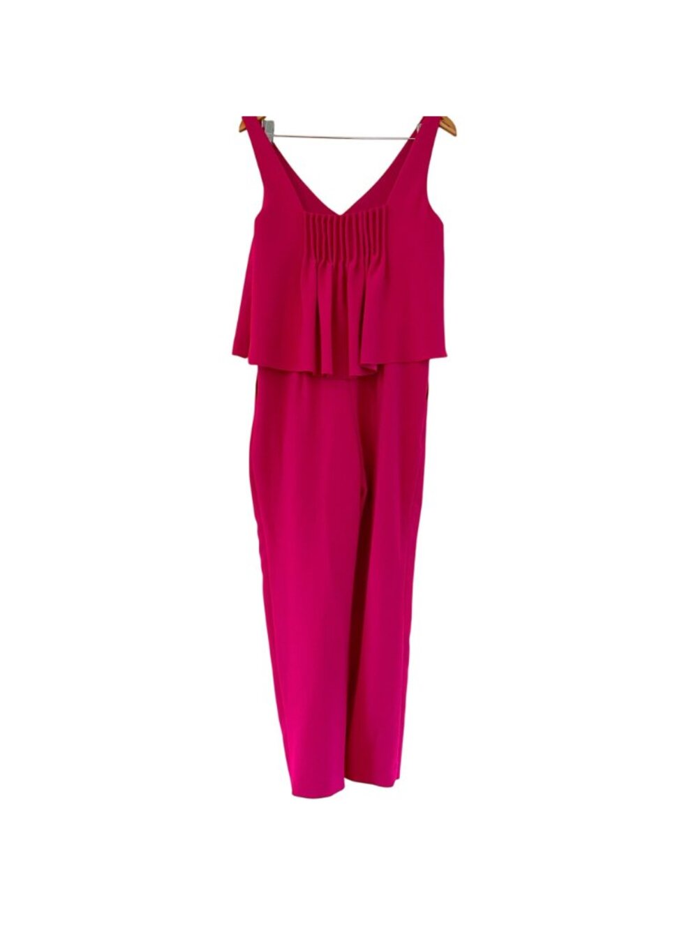 Trina Turk Oceanside Jumpsuit Classic Pink Crepe, Size Small - Picture 3 of 5